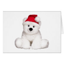 Urso polar do papai noel cartão