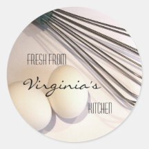 Utensílios da cozinha adesivos em formato redondos