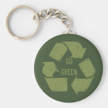 Vai o logotipo verde do reciclar chaveiros