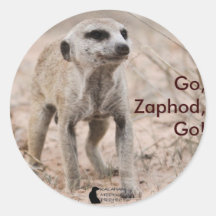 Vai, Zaphod, vai! - Etiqueta Adesivo Em Formato Redondo