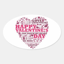 Valentine's day heart calcomania de ovaladas