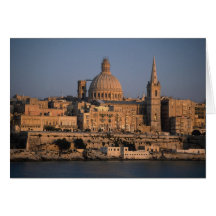 Valletta, da baía de Sliema, Malta Cartões