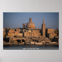 Valletta, da baía de Sliema, Malta Posteres