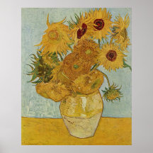 Vaso com os doze girassóis por Vincent van Gogh Posters