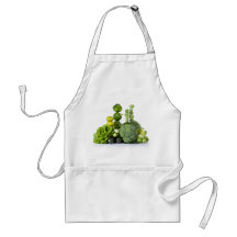 Vegetais verdes frescos aventais
