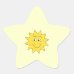 Verão amarelo brilhante Sun. Cara de sorriso Adesivos Estrelas