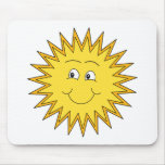 Verão amarelo Sun com uma cara feliz Mouse Pad