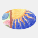 Verão Sun Adesivos Em Formato Oval