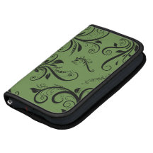 Verde antigo decorativo luxuoso do damasco, preto agenda