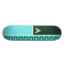 Verde & bolinhas de turquesa skate personalizado