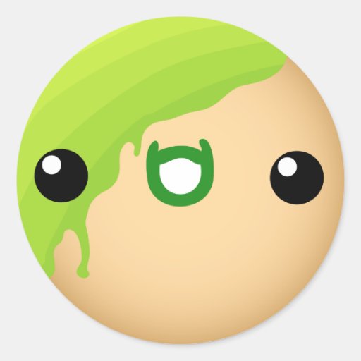 Verde da etiqueta da rosquinha adesivo redondo