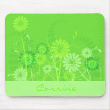 Verde limão feito sob encomenda Mousepad floral
