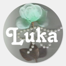 Verde personalizado, etiqueta de Luka Adesivo