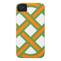 Verde retangular e laranja do nó celta capas de iPhone 4 Case-Mate