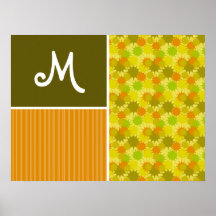 Verde retro & laranja impressão
