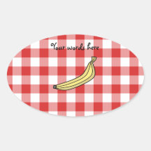 Verificadores vermelhos do piquenique da banana adesivo