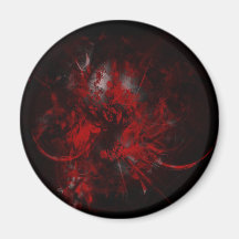 Vermelho abstrato imã de geladeira