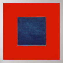 vermelho, azul no cinza posters