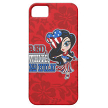 Vermelho, branco e caso patriótico do iPhone 5 da  iPhone 5 Capas