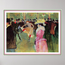 Vermelho de Lautrec - de Moulin - dança no vermelh Impressão