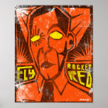 VERMELHO DE ROCKET DA MOSCA PÔSTERES