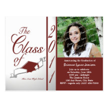 Vermelho de tijolo da graduação 2011/da classe cartao postal