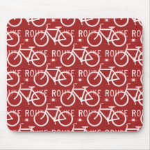 Vermelho do teste padrão do ciclista da bicicleta  mousepad