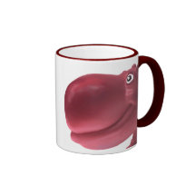 Vermelho feliz do hipopótamo canecas