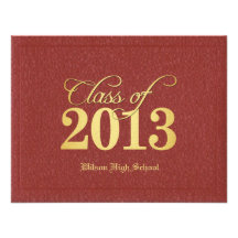 Vermelho temático do diploma & classe do ouro da g convite personalizado
