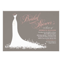 Vestido de casamento elegante do chá de panela | convite personalizado