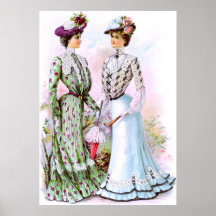 Vestidos 1901 do vintage poster