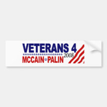 Veteranos para McCain Palin 2008 Adesivo