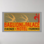 Viagens vintage - hotel Florença Italia de Baglion Pôsteres