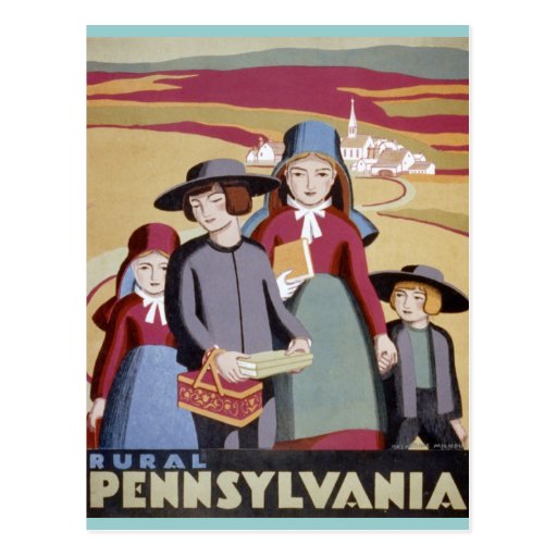 Viagens vintage - Pensilvânia rural Cartões Postais