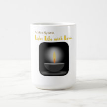 Vida clara com caneca do amor