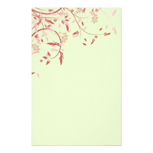 Videira do primavera & papel de carta verde dos pá papel personalizados