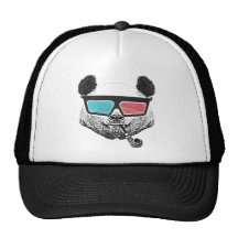 Vidros 3-D da panda do vintage Bones