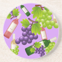 Vinho e uvas porta copo para bebidas