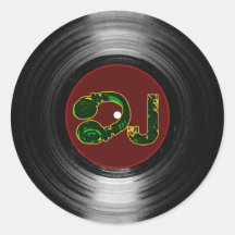 vinil do DJ Adesivo Em Formato Redondo