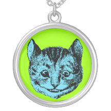 Vintage Alice no pendente do gato de Cheshire do p Colares