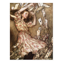 Vintage Arthur Rackham Alice na arte do país das m Cartão Postal