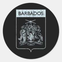 Vintage Barbados Adesivo Redondo
