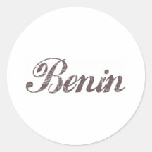 Vintage Benin Adesivo Em Formato Redondo