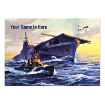 Vintage de USS Bunker Hill Modelo Cartao De Visita