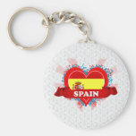 Vintage eu amo a espanha chaveiros