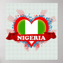 Vintage eu amo Nigéria Posteres