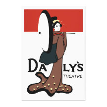 Vintage famoso jogo o anúncio do teatro do Daly da Impressão De Canvas Envolvida
