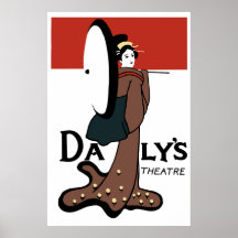 Vintage famoso jogo o anúncio do teatro do Daly da Poster