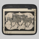 Vintage preto & luva do iPad das zebras do marfim capas para ipad da rickshaw