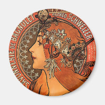 Vintage Savonnerie de Bagnolet por Alfons Mucha Imã
